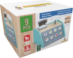Marionette Wooden Toys - Houten Weegschaal - 9 Kaartjes - FSC Keurmerk - Blauw