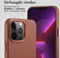 Accezz MagSafe Leather Backcover - Soft case - Krasbestendig - Bruin (iPhone 13 Pro)
