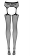 Obsessive Mesh Jarretels - Erotische Jarretelkousen - Maat S/M - Zwart