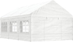 vidaXL - Prieel - met - dak - 6,69x4,08x3,22 - m - polyetheen - wit