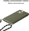 Lunso - Backcover hoes met koord - Geschikt voor iPhone 13 - Army Groen