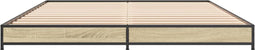 vidaXL - Bedframe - bewerkt - hout - metaal - sonoma - eikenkleurig - 140x200 - cm