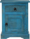vidaXL - Nachtkastje - 40x30x50 - cm - massief - mangohout - blauw