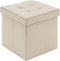 WOLTU opbergpoef - opbergkruk kubus - inklapbaar - linnen zitting - 37,5 x 37,5 x 38 cm - beige
