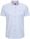Cappuccino Italia Bronte Stretch - Heren Overhemd Korte Mouw - Blauw - Maat L