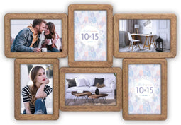 ZEP - Houten multi Fotolijst Ajaccio Bruin voor 6 foto's 10x15 (formaat 47x32,5 cm) - BC849