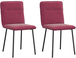 vidaXL - Eetkamerstoelen - 2 - st - fluweel - wijnrood