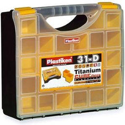 Plastiken 83031D - Sorteerdoos - 5 vakken - 31 cm - Zwart (4 stuks)