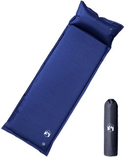 vidaXL - Kampeermatras - met - kussen - zelfopblazend - 1-persoons - marineblauw