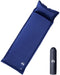 vidaXL - Kampeermatras - met - kussen - zelfopblazend - 1-persoons - marineblauw