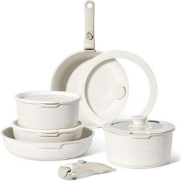 JUST PERFECTO JL-999 - 11-delige pannenset - Afneembare handgrepen - Beige (11 stuks)