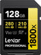 Lexar Professional 1800x - SDXC UHS-II Kaart - 128GB - Lezen 270MB/s Schrijven 180MB/s - V60 (2 stuks)