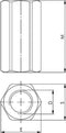 Zeskant Verbindingsmoer - H=3xD - Type 82784