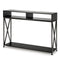 Coast Console Tafel - 2 Opbergvakken 1 Open Plank - 120 x 23 x 79 cm - Zwart - Staal + Hout