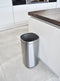 DESQ® Prullenbak 50 liter - Touch afvalbak - Onzichtbare afvalzak bevestigingsring - RVS - Softclose - Dutch Design - Zilver