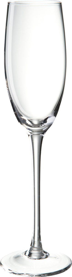 J-Line glas champagne - glas - transparant - 6 stuks