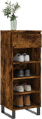vidaXL - Schoenenkast - 40x36x105 - cm - bewerkt - hout - gerookt - eikenkleurig