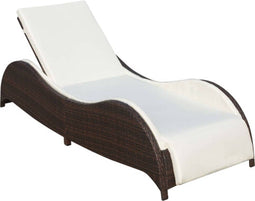 vidaXL - Ligbed - met - kussen - poly - rattan - bruin