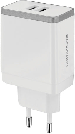 Mobiparts - Wall Charger - Dual USB 2.4A - Wit