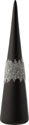 J-Line decoratie Kegel Suiker Diamanten Lijn - glas - zwart - large