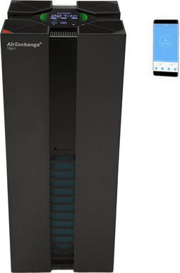 AirExchange 750-T Zwart Professionele Luchtreiniger met HEPA H14 filter, Carbon, ionisator en UV-C lamp | Geschikt tot 120m²