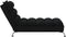 vidaXL - Chaise - longue - met - kussens - stof - zwart