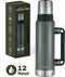 MM Brands RVS Thermosfles / Drinkfles – BPA Vrij – 1L - Waterfles met draaidop - Thermosbeker – Drinkfles – Dubbele isolatie - Thermoskan - Donker Groen