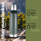 MM Brands RVS Thermosfles / Drinkfles – BPA Vrij – 1L - Waterfles met draaidop - Thermosbeker – Drinkfles – Dubbele isolatie - Thermoskan - Donker Groen