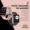 MM Brands Smartwatch Dames en Heren - Waterdicht - Zwart en Roze Bandje