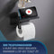 MM Brands WC Rolhouder met Plankje - Zelfklevend / Boren / Zonder Boren - Zwart - Toiletrolhouder - WC Papier Houder