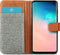 iMoshion Hoesje Geschikt voor Samsung Galaxy S10 Hoesje Met Pasjeshouder - iMoshion Luxe Canvas Bookcase - Grijs