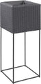 vidaXL - Plantenbakken - verhoogd - 3 - st - poly - rattan - zwart