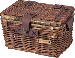 Basil Denton S - Fietsmand - Luxe rotan met deksel - Bruin