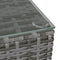 vidaXL - Tuintafel - 60x60x30 - cm - poly - rattan - en - glas - grijs