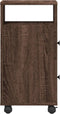 vidaXL - Badkamerkast - smal - met - wielen - bewerkt - hout - bruin - eikenkleurig