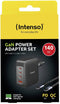 Intenso W140A3C+C520C - 140W GaN lichtnetadapter set - 4 poorten - USB-C kabel 2m - Zwart