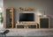 Furnilux Jam - Woonkamercombinatie - Grijs melamine Wotan eiken - 35x330x159cm