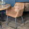 Livingfurn - Eetkamerstoel Bronco Cognac - Stof - 64x62x85