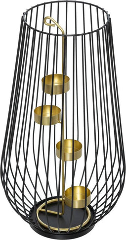 Fééric Lights and Christmas Kerstdecoratie spiraal kandelaar - 4 kaarsen - Ø20xH35cm - Goud
