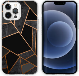 iMoshion Hoesje Geschikt voor iPhone 13 Pro Hoesje Siliconen - iMoshion Design hoesje - Zwart / Meerkleurig / Goud / Black Graphic