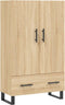 vidaXL - Hoge - kast - 69,5x31x115 - cm - bewerkt - hout - sonoma - eikenkleurig