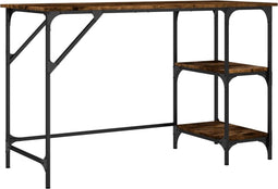 vidaXL - Bureau - 120x50x75 - cm - metaal - en - bewerkt - hout - gerookt - eikenkleurig