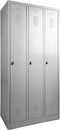 Garderobekast met 4 legborden (linkerkolom) en hoedenplank (rechterkolom) breed 60CM sluiting Met hangoogsluiting aantal deuren 2 framekleur Licht grijs (Ral 7035)