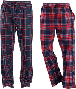 Milanoro - Set van 2 katoenen pyjamabroeken - Bordeaux geruit - XL (2 stuks)