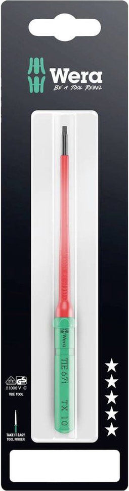 Wera Kraftform Kompakt VDE 67 i TX 10 x 157 mm TIE SB Elektronica Torx Verwisselbare kling TX 10