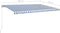 vidaXL - Luifel - handmatig - uittrekbaar - met - LED - 500x350 - cm - blauw - en - wit