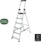 BRASQ Huishoudtrap 6-treden - Inklapbaar aluminium - Antislip - Zilver
