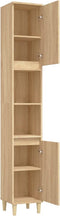 vidaXL - Badkamerkast - 30x30x190 - cm - bewerkt - hout - sonoma - eikenkleurig