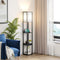 Coast Staande Vloerlamp met 3 Open Vakken - 2 USB-Poorten - 26 x 26 x 161 cm - Zwart