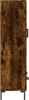 vidaXL - Hoge - kast - 69,5x31x115 - cm - bewerkt - hout - gerookt - eikenkleurig